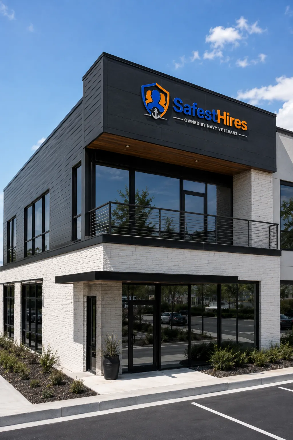 SafestHires headquarters building with exterior signage