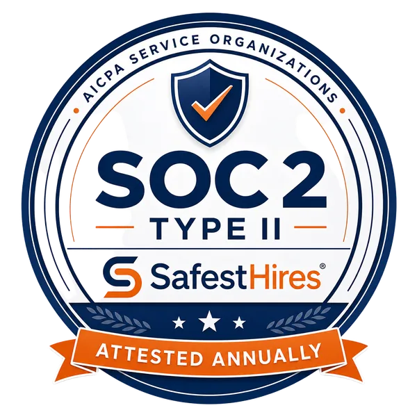 SafestHires SOC 2 Type II badge
