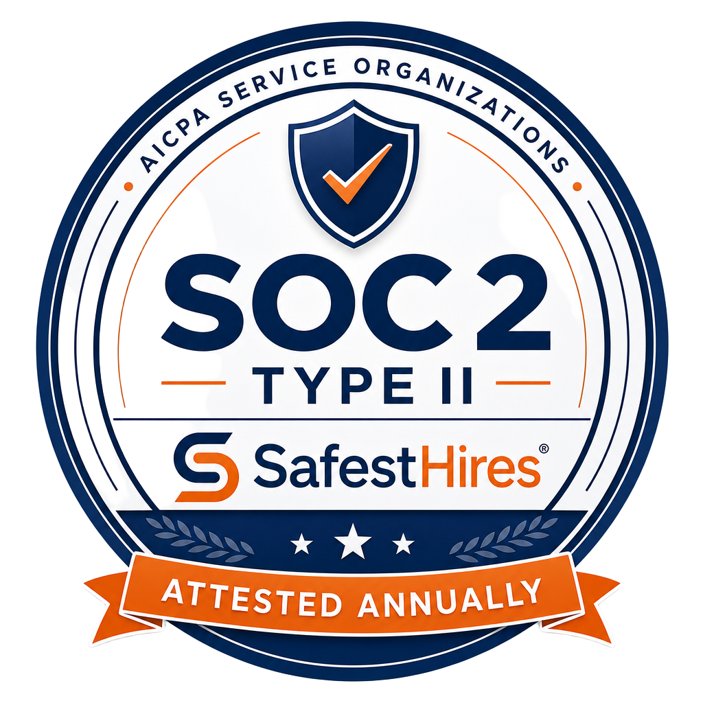 SafestHires SOC 2 Type II badge
