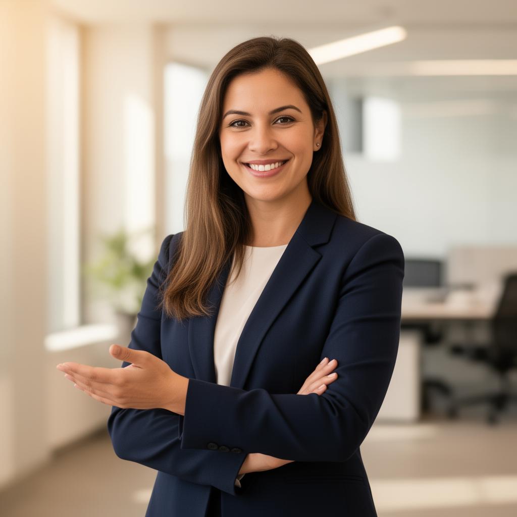 Happy HR director confident in her hiring process